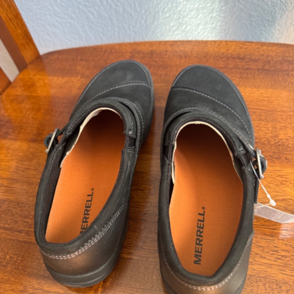 MERRELL Dassie buckle leather black slip-on shoes. J69078 Size 8 - Picture 2 of 7